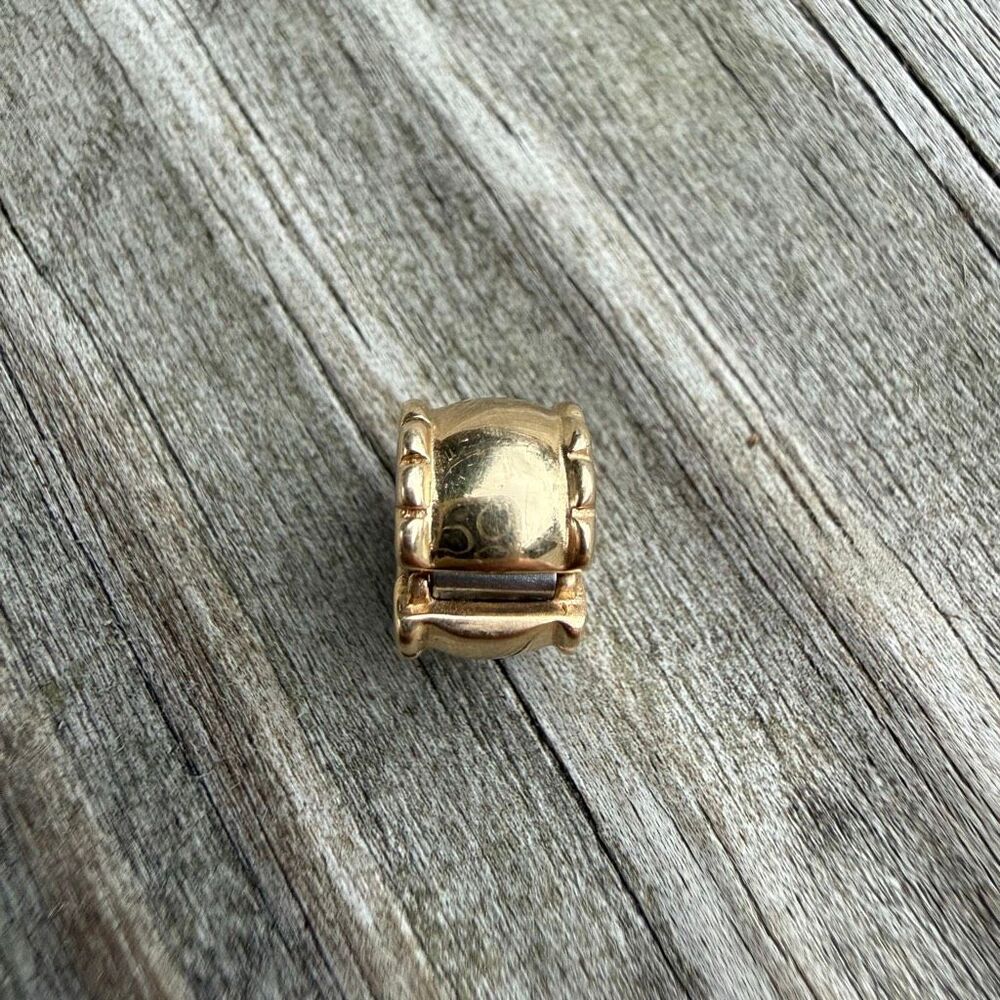 Pandora 14KT Yellow Gold Beveled Edge Spacer Clip Charm